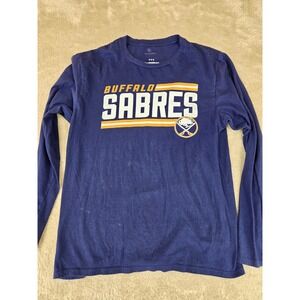 Fanatics Buffalo Sabres Long Sleeve T‎ Shirt Mens Medium Navy Blue NHL Hockey